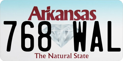 AR license plate 768WAL