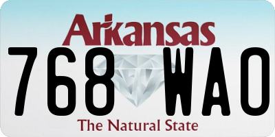AR license plate 768WAO