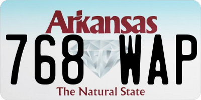 AR license plate 768WAP