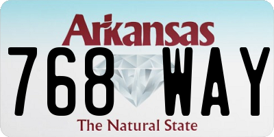 AR license plate 768WAY