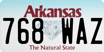 AR license plate 768WAZ