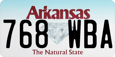 AR license plate 768WBA