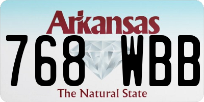 AR license plate 768WBB