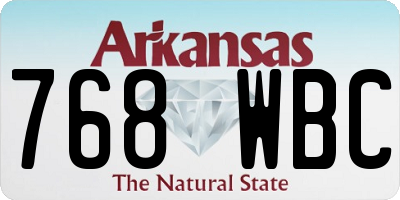 AR license plate 768WBC