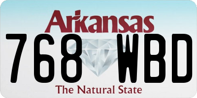 AR license plate 768WBD