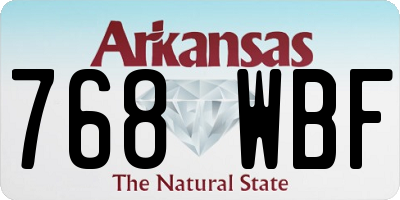 AR license plate 768WBF