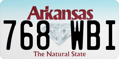 AR license plate 768WBI