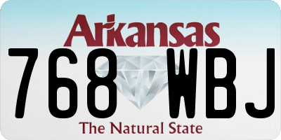 AR license plate 768WBJ