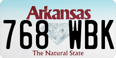 AR license plate 768WBK