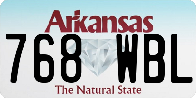 AR license plate 768WBL