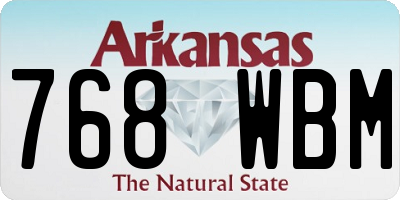 AR license plate 768WBM