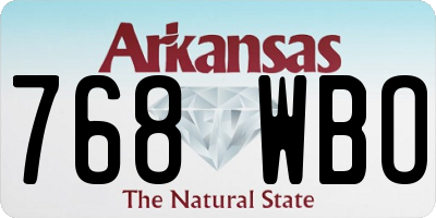 AR license plate 768WBO