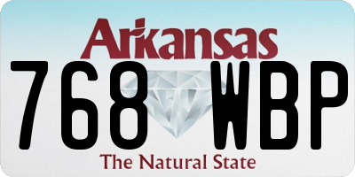 AR license plate 768WBP