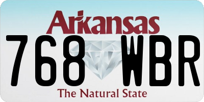 AR license plate 768WBR