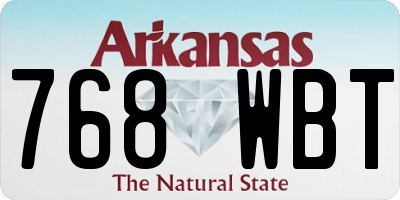 AR license plate 768WBT