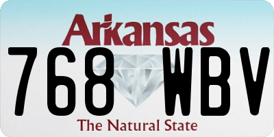 AR license plate 768WBV