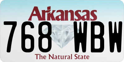 AR license plate 768WBW