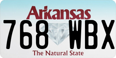 AR license plate 768WBX