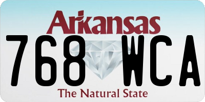 AR license plate 768WCA