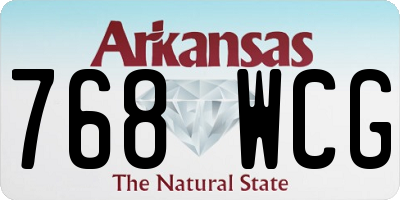 AR license plate 768WCG