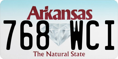 AR license plate 768WCI