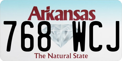 AR license plate 768WCJ