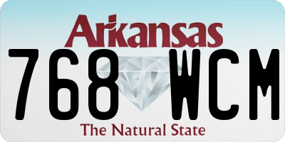 AR license plate 768WCM