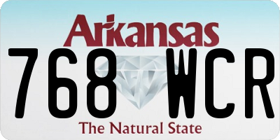 AR license plate 768WCR
