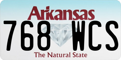 AR license plate 768WCS