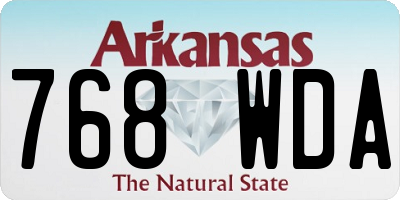 AR license plate 768WDA