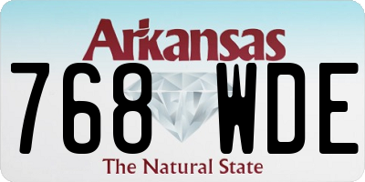 AR license plate 768WDE