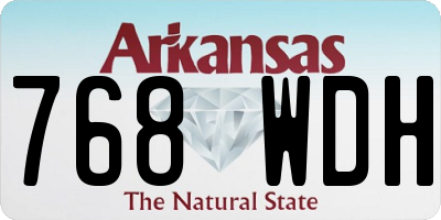 AR license plate 768WDH