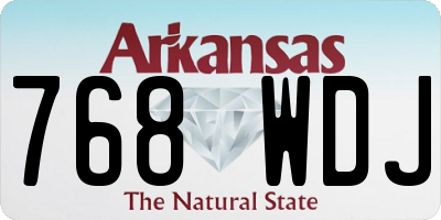 AR license plate 768WDJ