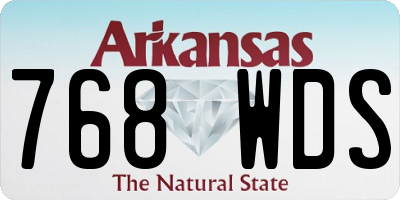 AR license plate 768WDS