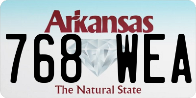 AR license plate 768WEA