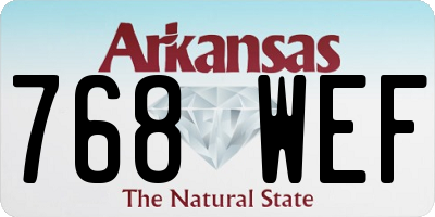 AR license plate 768WEF