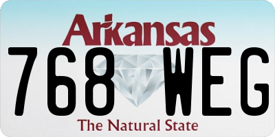 AR license plate 768WEG