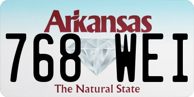 AR license plate 768WEI