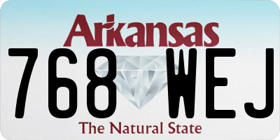 AR license plate 768WEJ