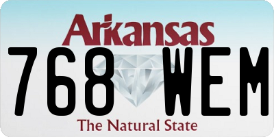 AR license plate 768WEM