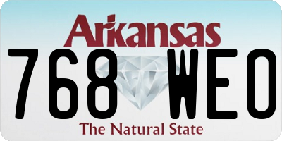 AR license plate 768WEO