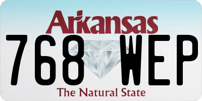 AR license plate 768WEP