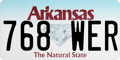 AR license plate 768WER