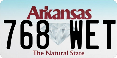AR license plate 768WET