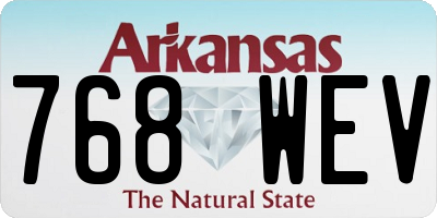 AR license plate 768WEV