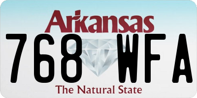 AR license plate 768WFA