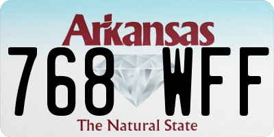 AR license plate 768WFF