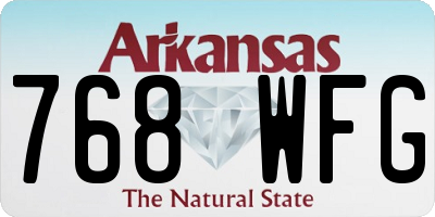 AR license plate 768WFG