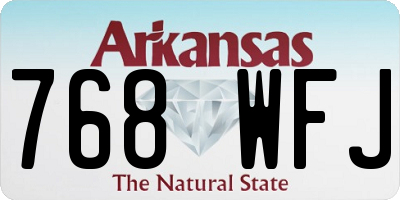 AR license plate 768WFJ