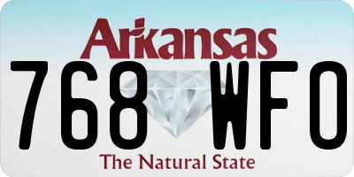AR license plate 768WFO